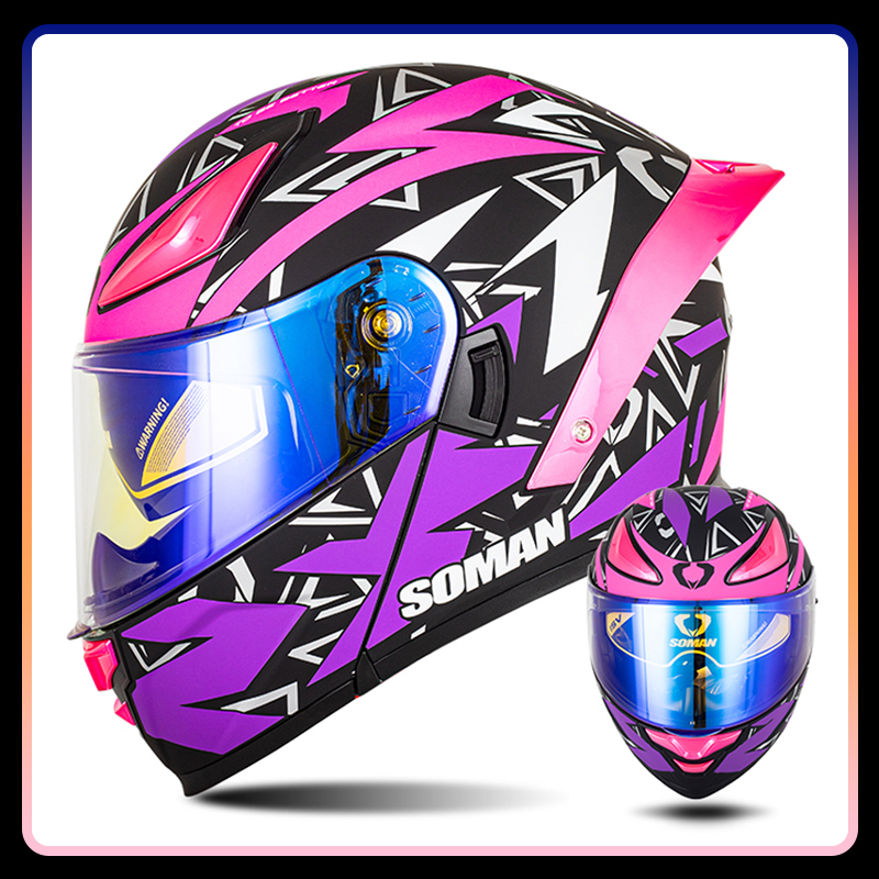 Modular Flip Up Motorcycle Helmet Dot Approved - Casco de motocicleta de cara completa