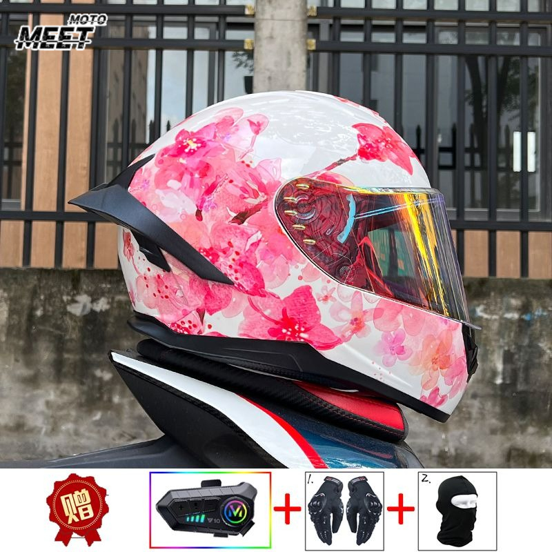 Full Face Motorcycle Helmet With Bluetooth - Casco de Motocicleta ORZ con Bluetooth,