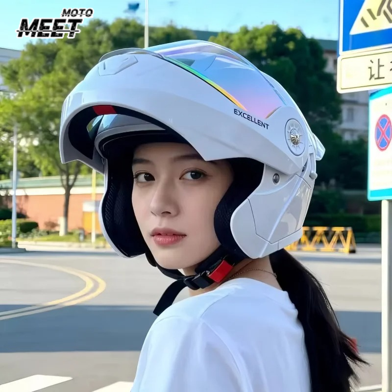 Motorcycle Helmet Inner Sun Visor Lens - Casco Modular para Motocicleta de Cuatro