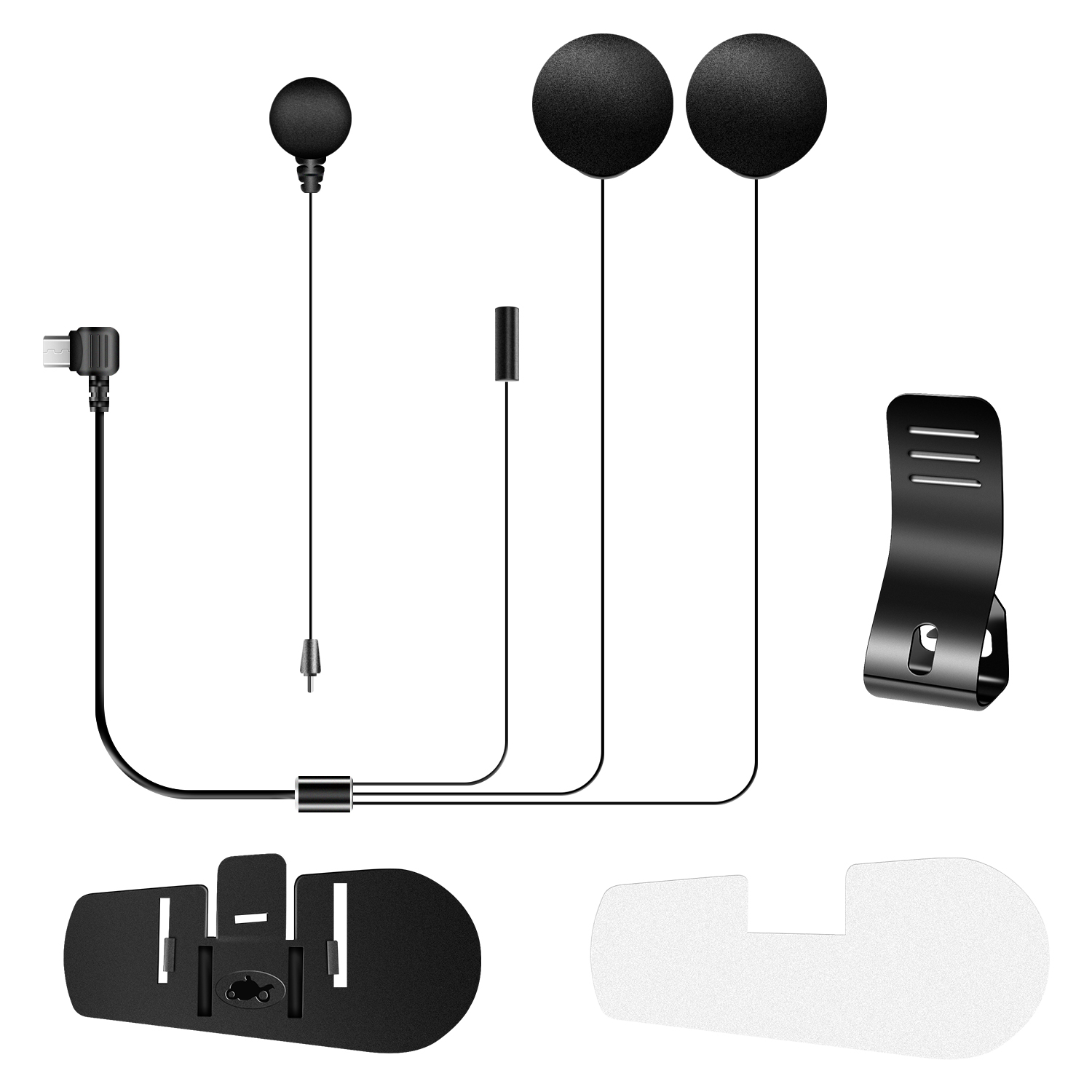 Universal Motorcycle Helmet Intercom Headset - Auriculares con Micrófono y Altavoz Fodsports