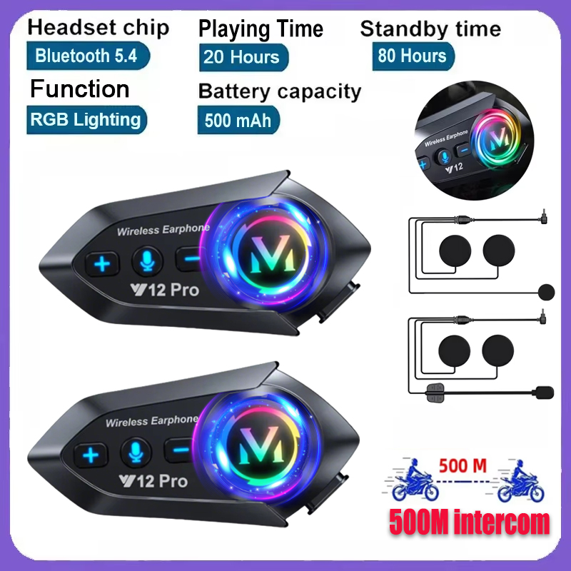Universal Motorcycle Helmet Intercom Headset - Intercomunicador para Motocicleta Y20 Pro 1/2x,