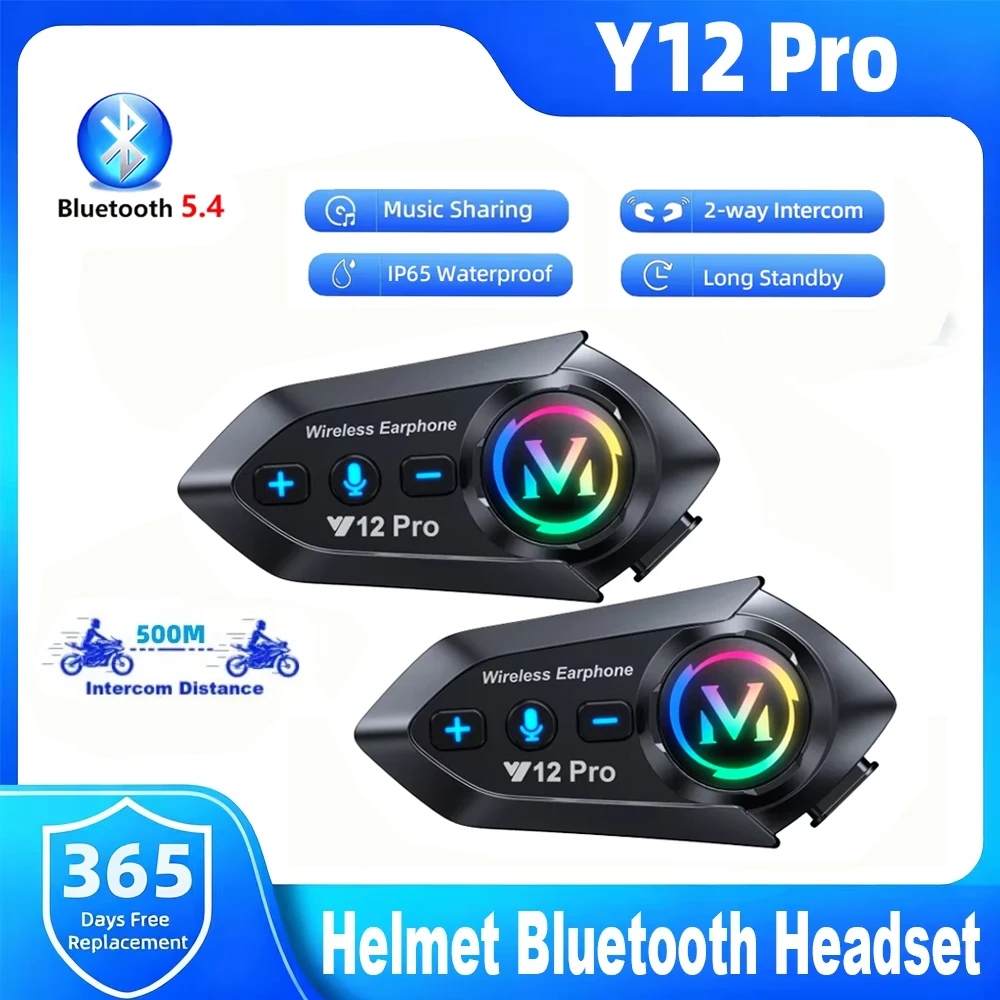 Full Face Motorcycle Helmet With Bluetooth - Casco de Motocicleta Y12 Pro con