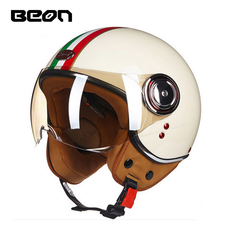 Vintage Open Face Retro Helmet - Casco de Motocicleta Abierto BEON 110B,
