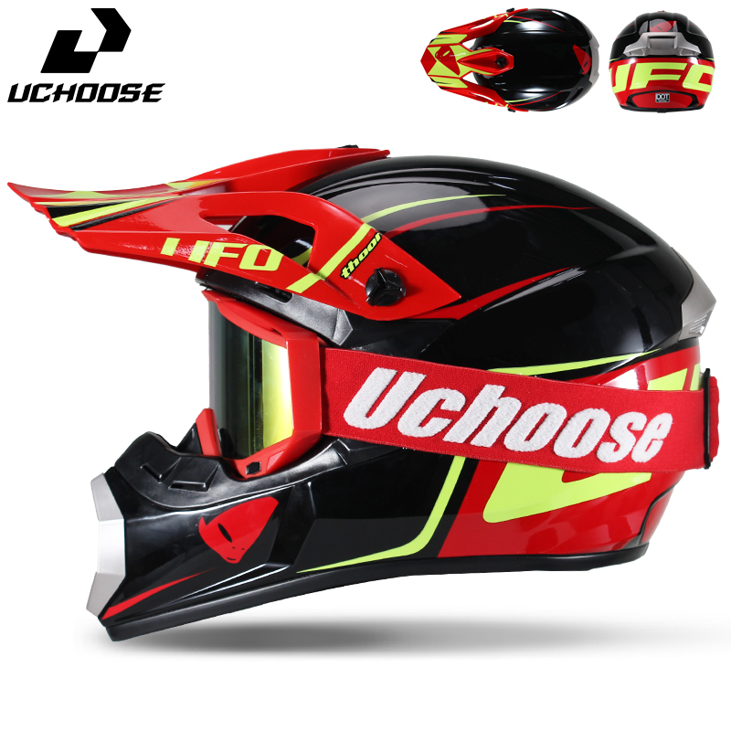 Off Road Motocross Helmet Goggles Set - Set de Casco de Motocross Uchoose