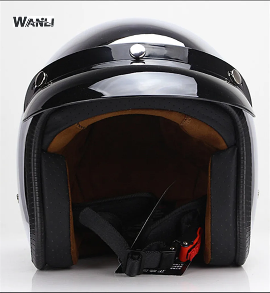 Espejo plateado cromado motoci - Vintage Open Face Retro Helmet reseña y precio