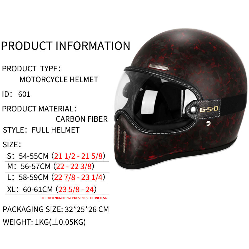 Nuevo casco de cara completa R - Carbon Fiber Lightweight Motorcycle Helmet reseña y precio