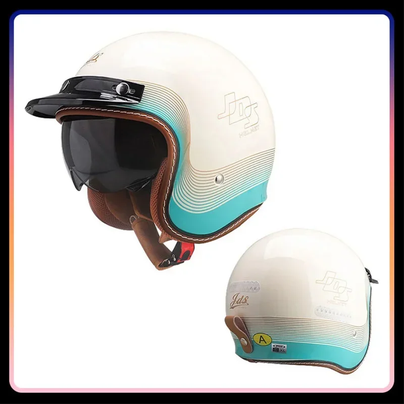 Casco de motocicleta de cara a - Vintage Open Face Retro Helmet reseña y precio