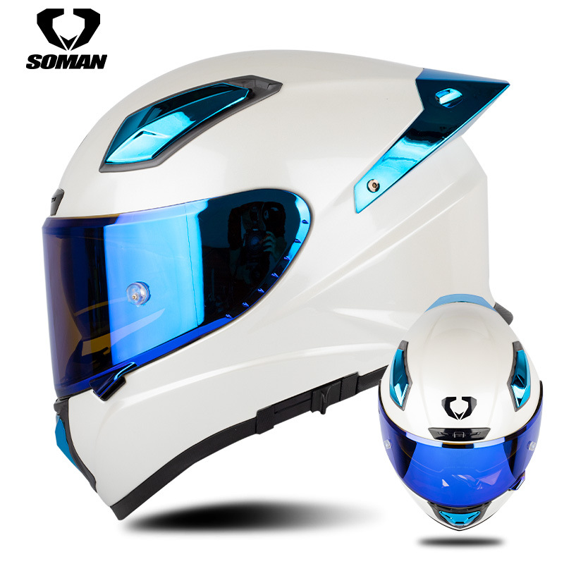 Casco de motocicleta Soman, ca - Carbon Fiber Lightweight Motorcycle Helmet reseña y precio
