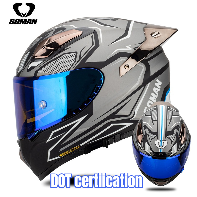 Casco de motocicleta Soman, ca - Carbon Fiber Lightweight Motorcycle Helmet reseña y precio