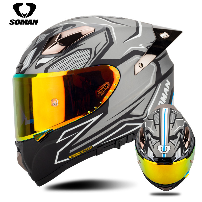 Casco de motocicleta Soman, ca - Carbon Fiber Lightweight Motorcycle Helmet reseña y precio