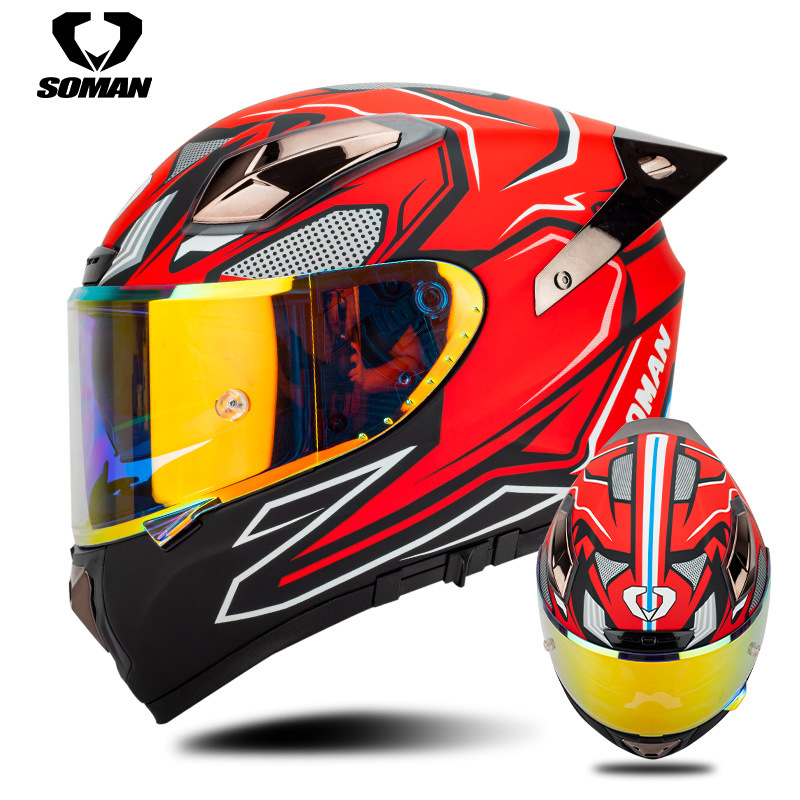 Casco de motocicleta Soman, ca - Carbon Fiber Lightweight Motorcycle Helmet reseña y precio