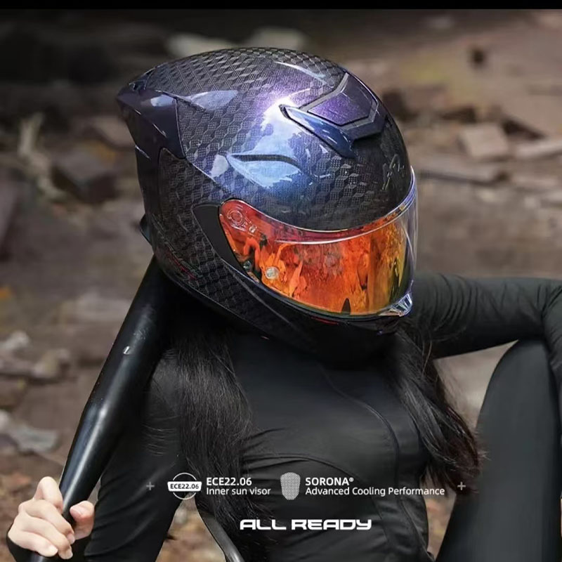 Casco de motocicleta de fibra  - Carbon Fiber Lightweight Motorcycle Helmet reseña y precio