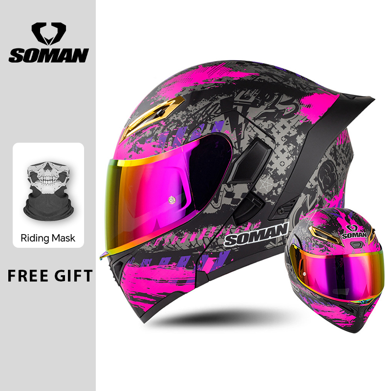 Casco de motocicleta Para homb - Modular Flip Up Motorcycle Helmet Dot Approved reseña y precio