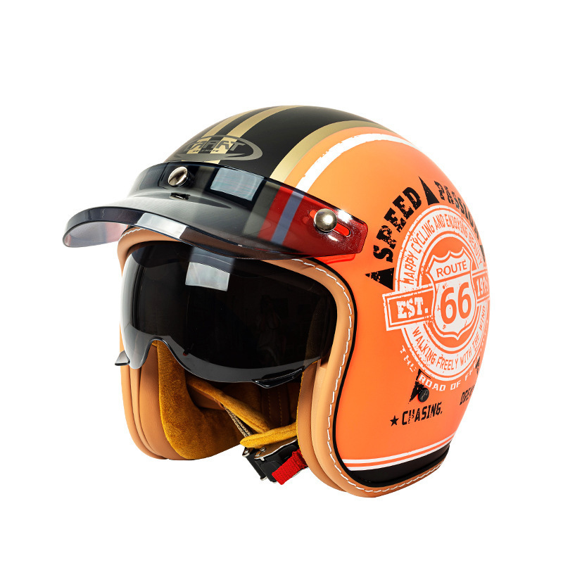 Casco de Motocicleta Abierto E - Vintage Open Face Retro Helmet reseña y precio