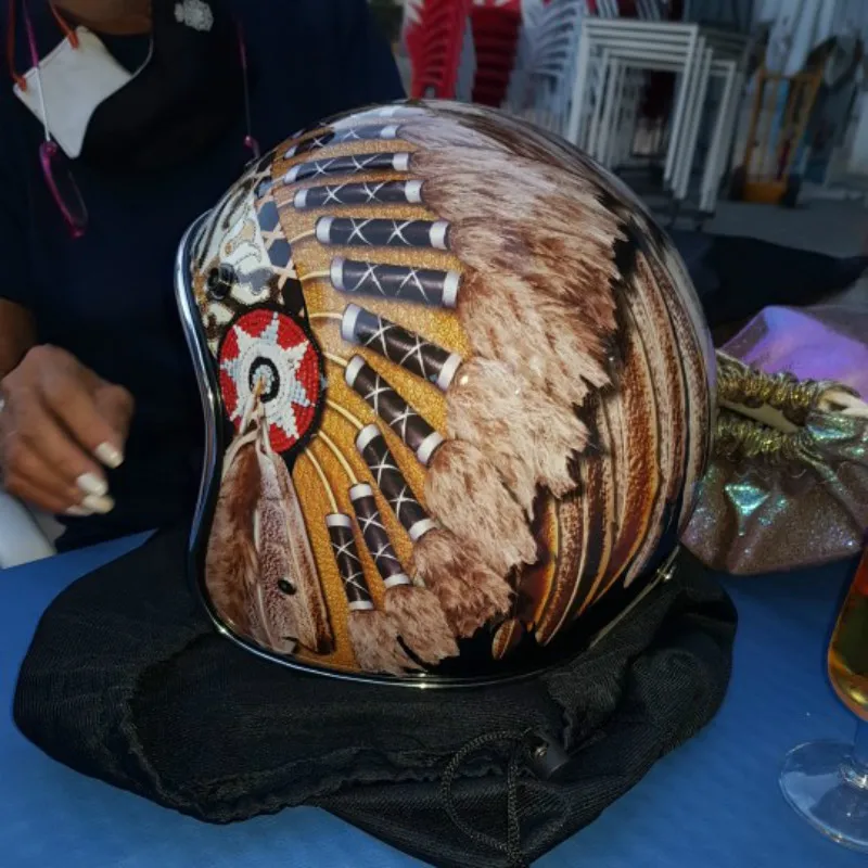 Casco de Moto Vintage negro ab - Vintage Open Face Retro Helmet reseña y precio