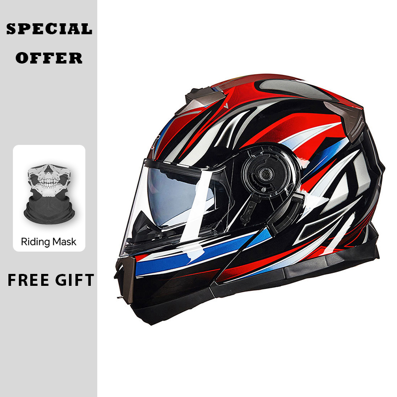 Cascos de motocicleta Casco Mo - Modular Flip Up Motorcycle Helmet Dot Approved reseña y precio