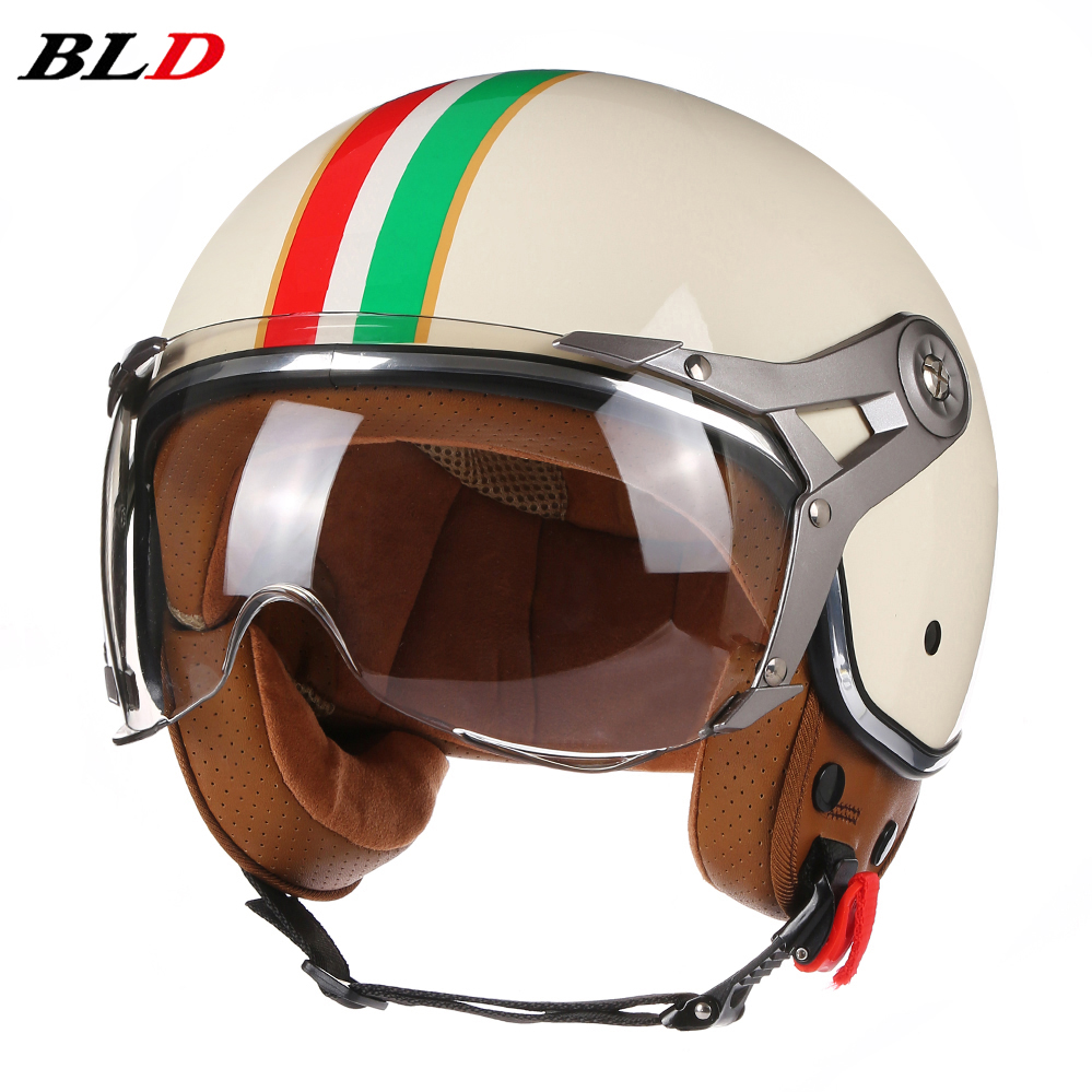 Casco de motocicleta Vintage T - Vintage Open Face Retro Helmet reseña y precio
