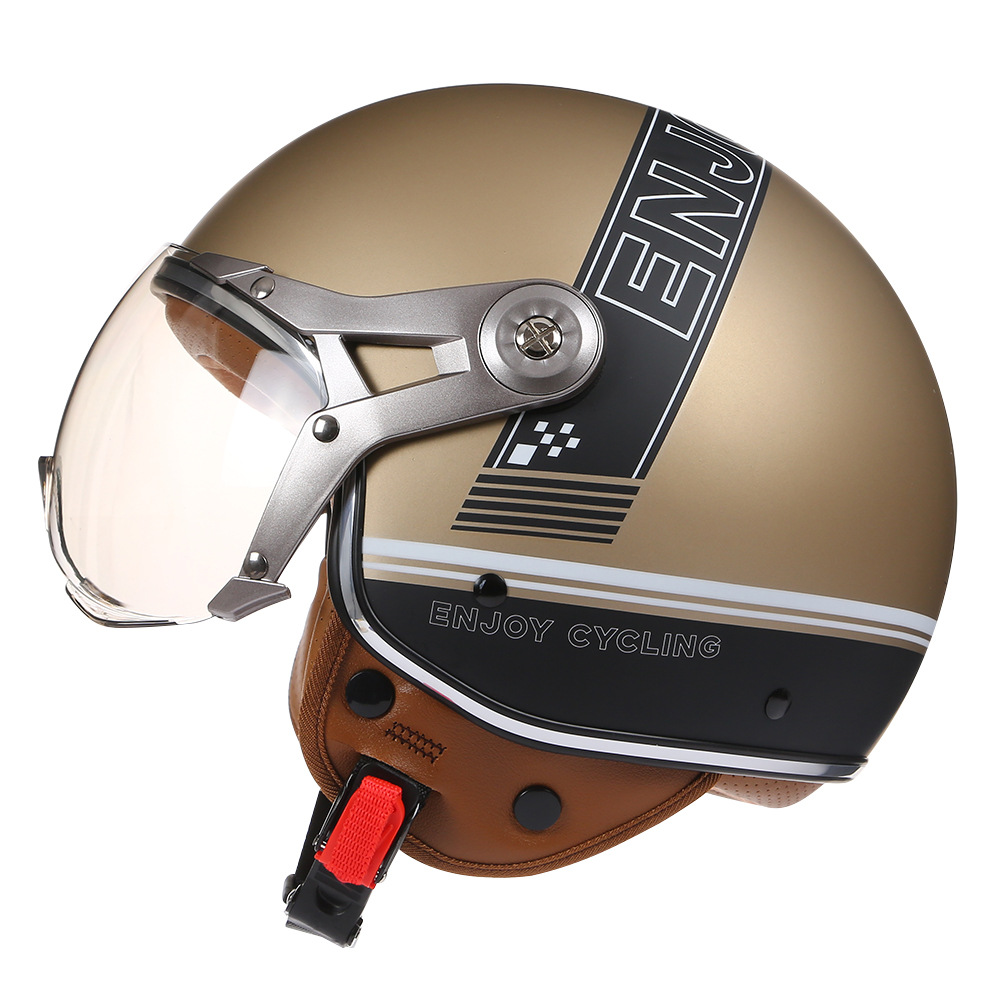 Casco de motocicleta Vintage T - Vintage Open Face Retro Helmet reseña y precio