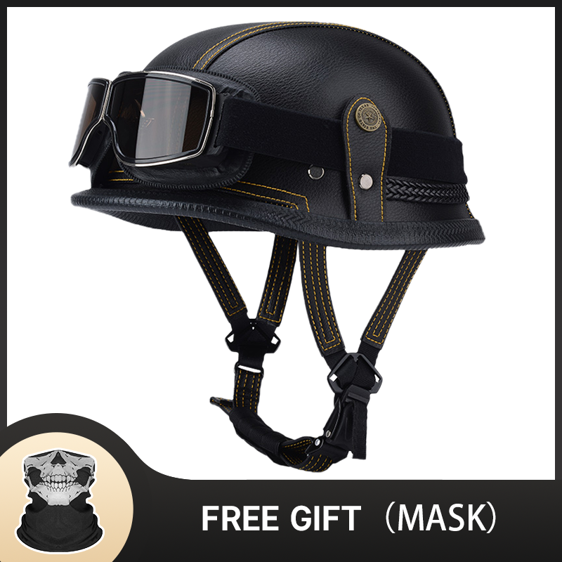 Casco alemán medio vintage, ca - Vintage Open Face Retro Helmet reseña y precio