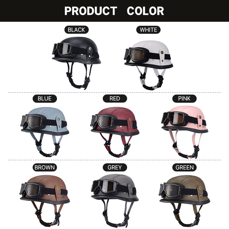 Casco alemán medio vintage, ca - Vintage Open Face Retro Helmet reseña y precio