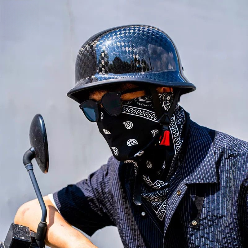 Medio casco de fibra de carbon - Carbon Fiber Lightweight Motorcycle Helmet reseña y precio