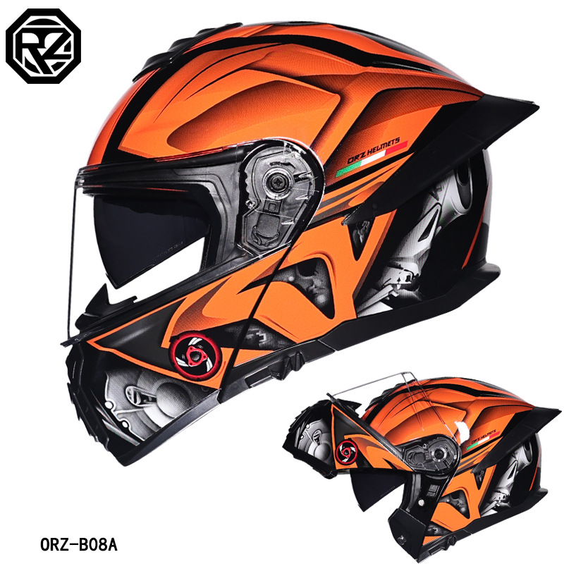 Casco de Motocicleta ORZ con D - Modular Flip Up Motorcycle Helmet Dot Approved reseña y precio