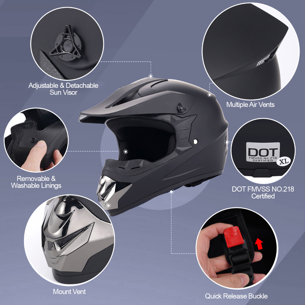 Casco de motocicleta todoterre - Off Road Motocross Helmet Goggles Set reseña y precio
