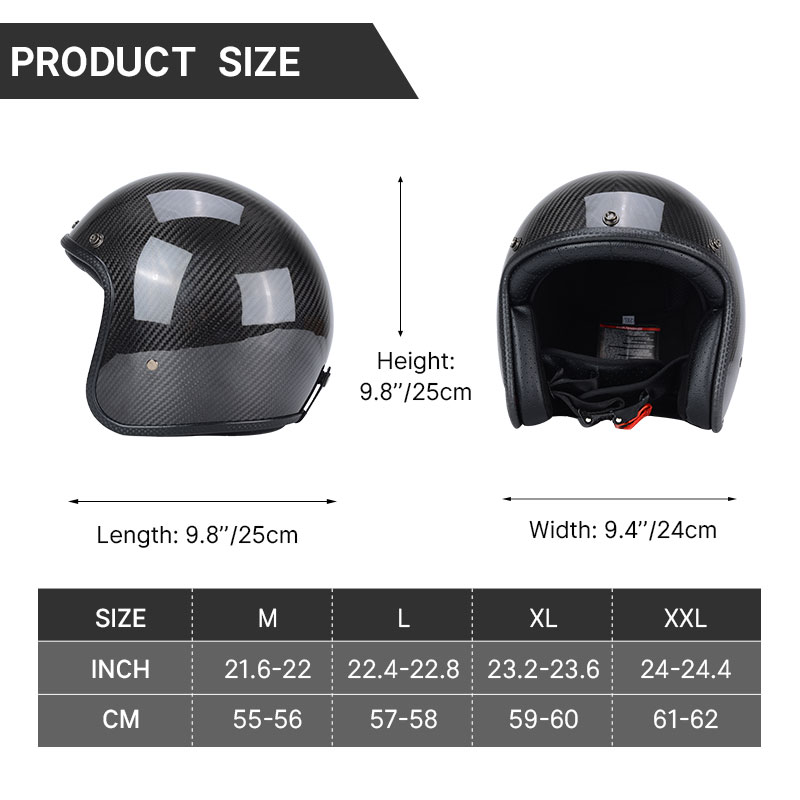 Casco Vintage de fibra de carb - Carbon Fiber Lightweight Motorcycle Helmet reseña y precio