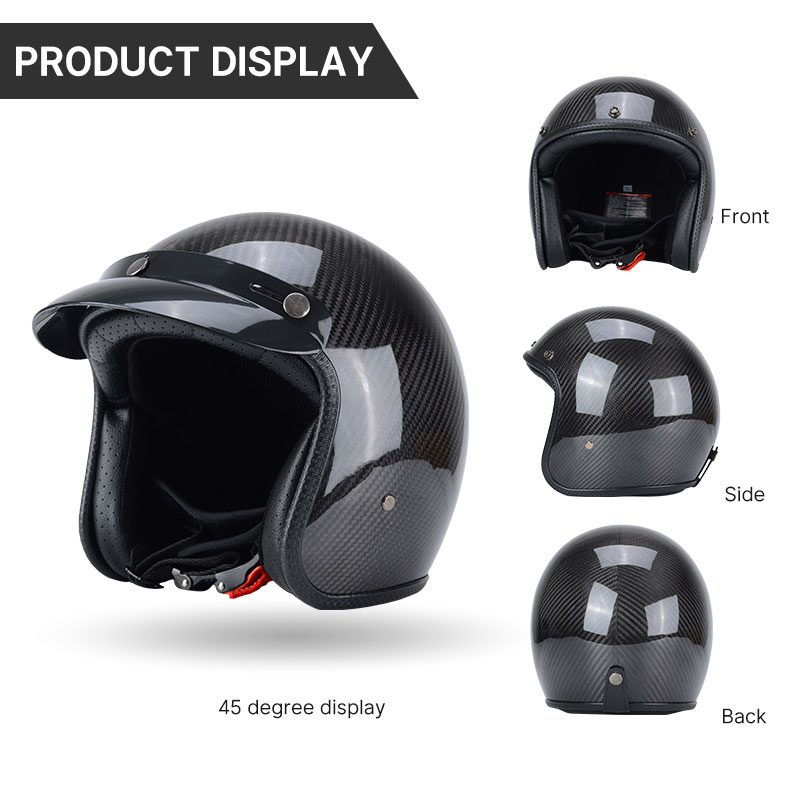 Casco Vintage de fibra de carb - Carbon Fiber Lightweight Motorcycle Helmet reseña y precio