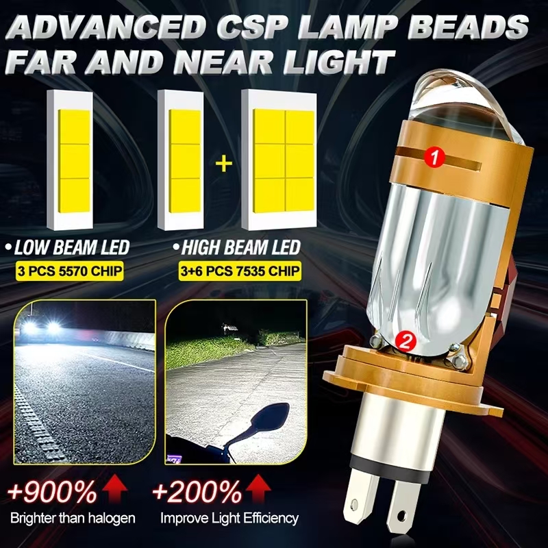 CAMOTO Bi LED Lente Proyector  - Universal Motorcycle Led Headlight Projector reseña y precio