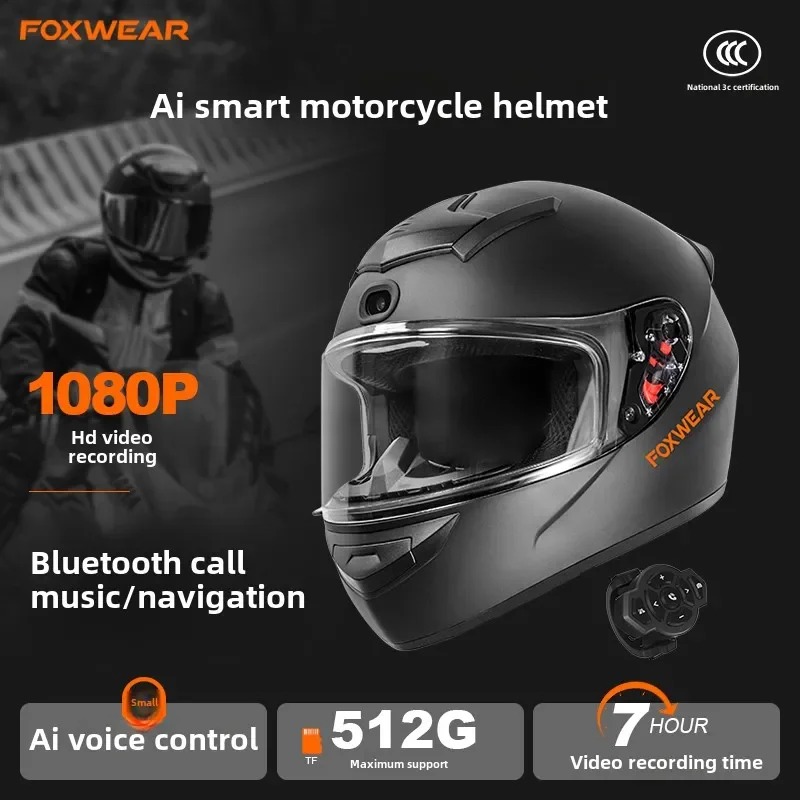 Casco de motocicleta AI Intell - Full Face Motorcycle Helmet With Bluetooth reseña y precio