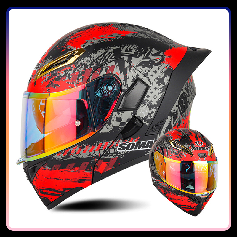 Cascos de motocicleta Para hom - Modular Flip Up Motorcycle Helmet Dot Approved reseña y precio