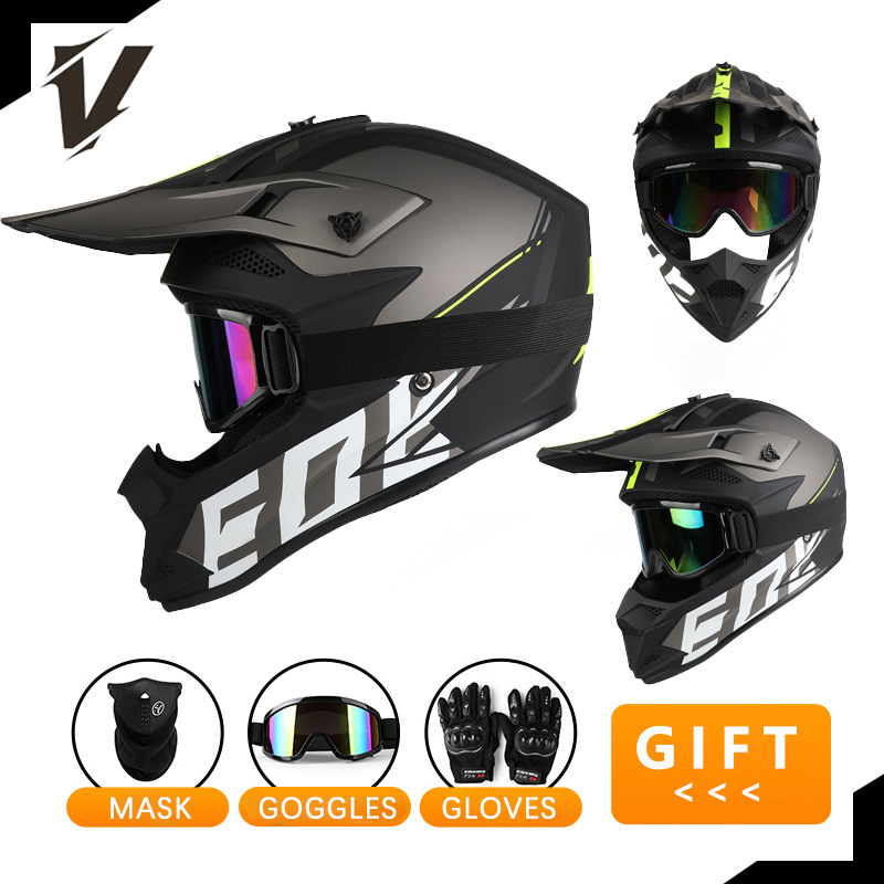 Conjunto de casco de motocicle - Off Road Motocross Helmet Goggles Set reseña y precio