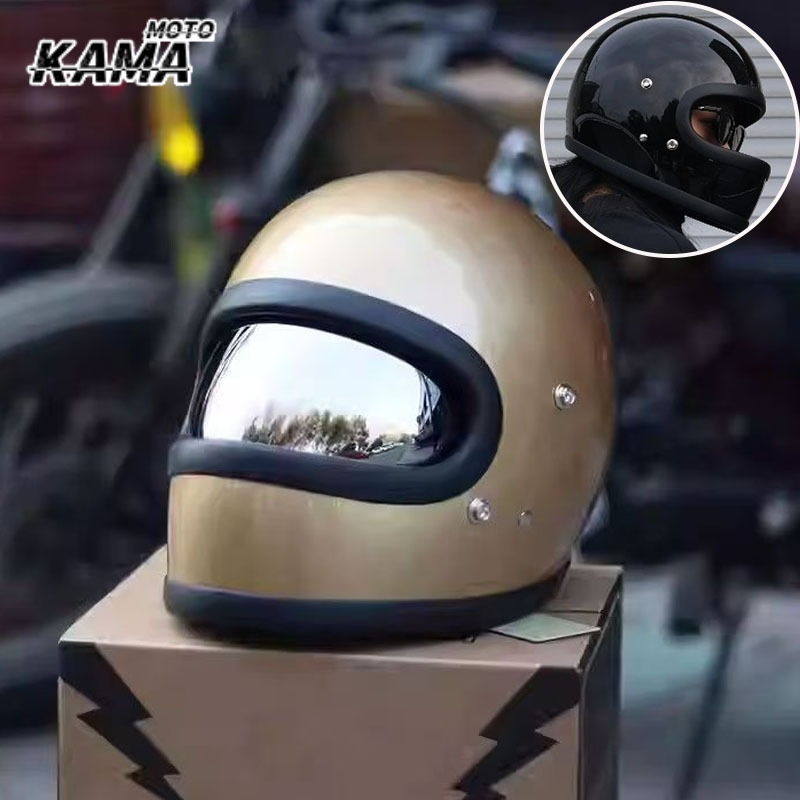 Casco De motocicleta Retro con - Vintage Open Face Retro Helmet reseña y precio