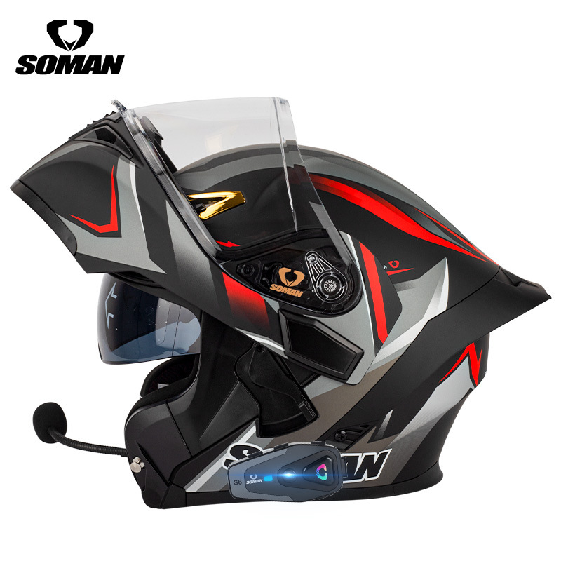 Casco de motocicleta SOMAN aba - Dual Visor Motorcycle Racing Helmet reseña y precio