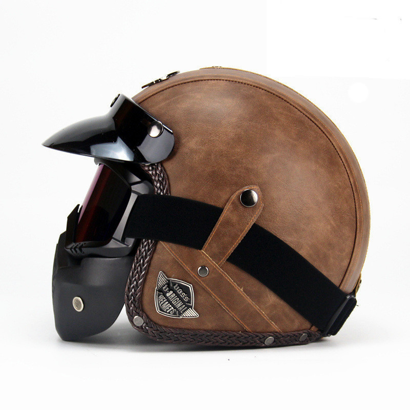 Cascos de Moto Para hombre y m - Vintage Open Face Retro Helmet reseña y precio