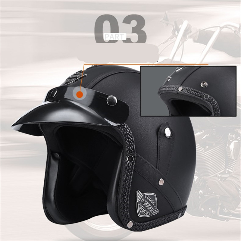 Cascos de Moto Para hombre y m - Vintage Open Face Retro Helmet reseña y precio