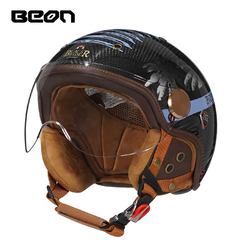 BEON BR13 Retro cara abierta m - Vintage Open Face Retro Helmet reseña y precio