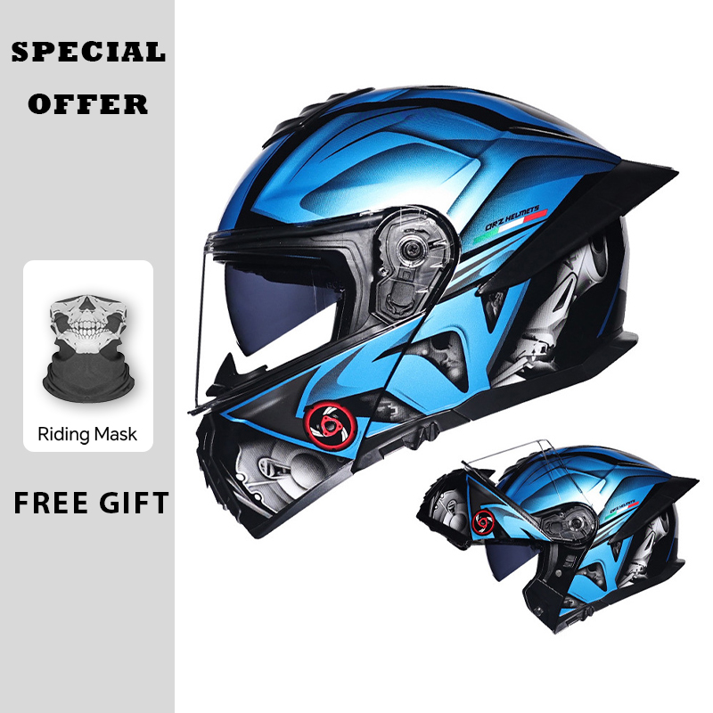 Casco abatible hacia arriba pa - Dual Visor Motorcycle Racing Helmet reseña y precio