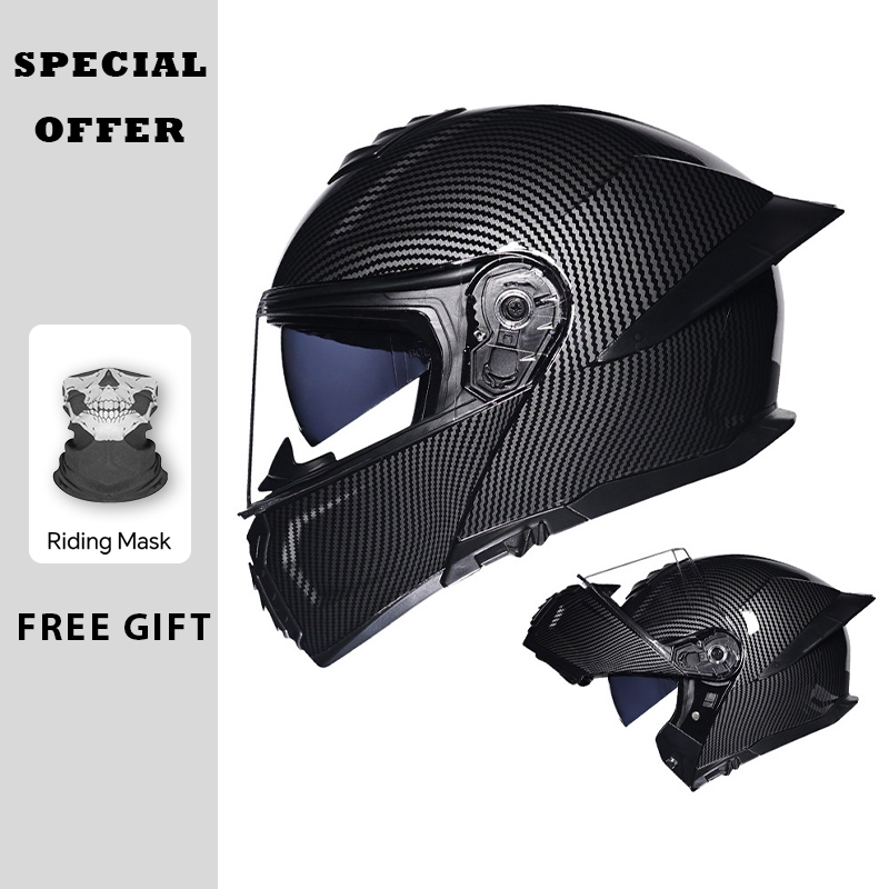 Casco abatible hacia arriba pa - Dual Visor Motorcycle Racing Helmet reseña y precio