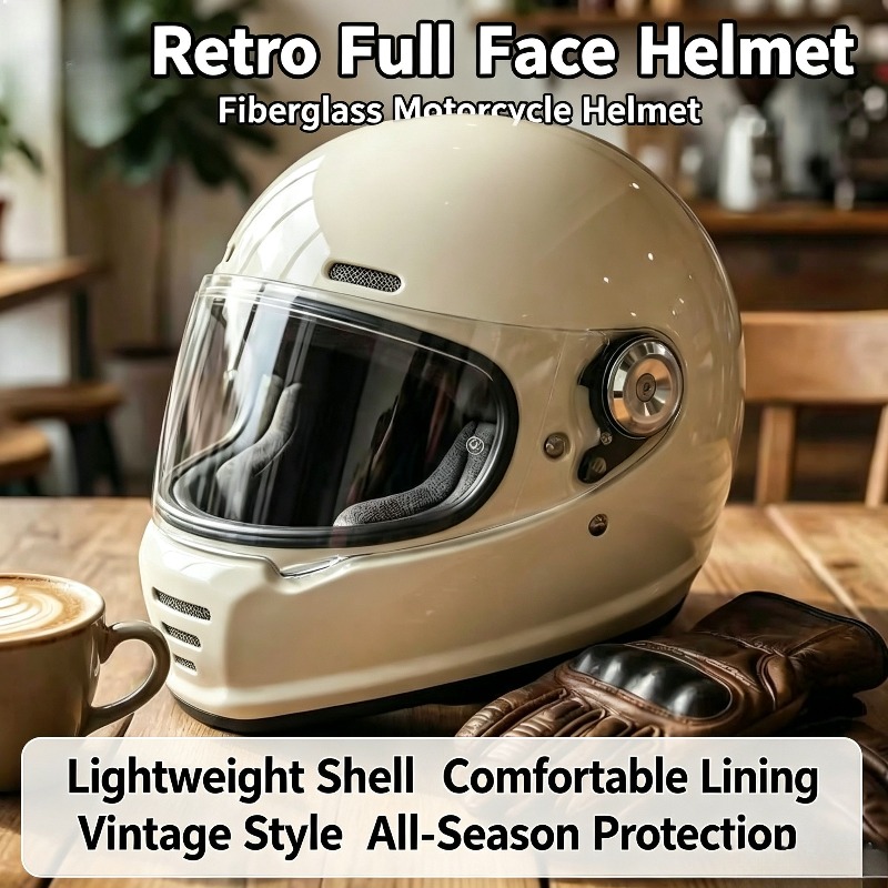 Casco Retro de Fibra de Carbon - Carbon Fiber Lightweight Motorcycle Helmet reseña y precio
