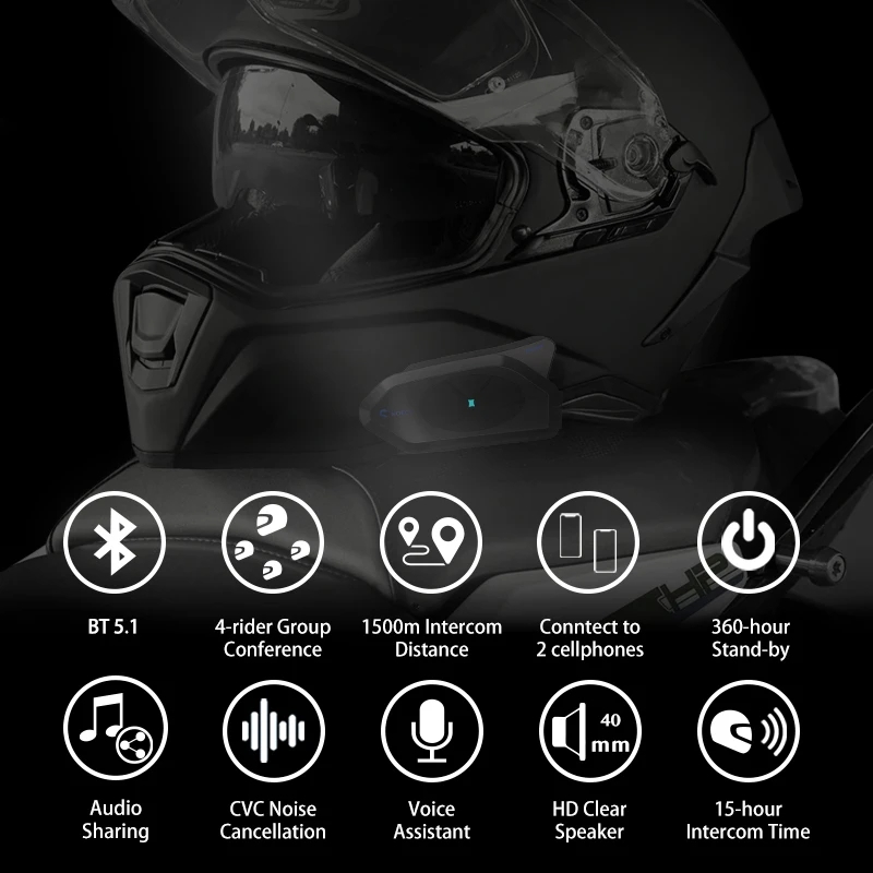 GOCOM4 Intercomunicador Blueto - Universal Motorcycle Helmet Intercom Headset reseña y precio