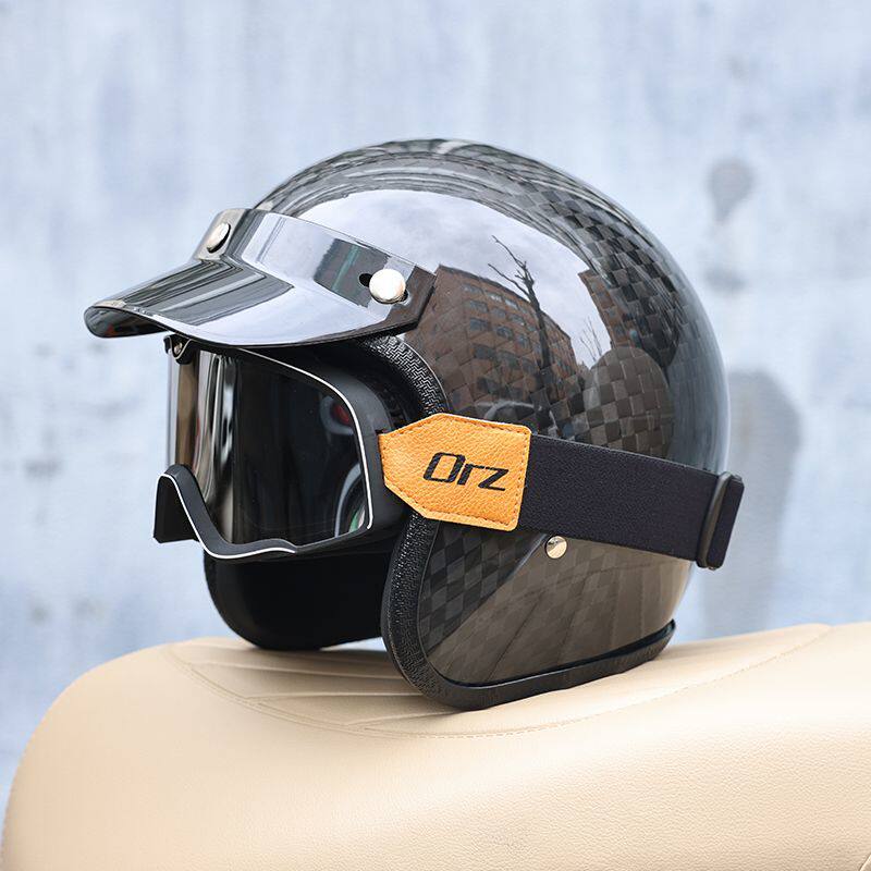 Casco de Motocicleta Vintage d - Carbon Fiber Lightweight Motorcycle Helmet reseña y precio