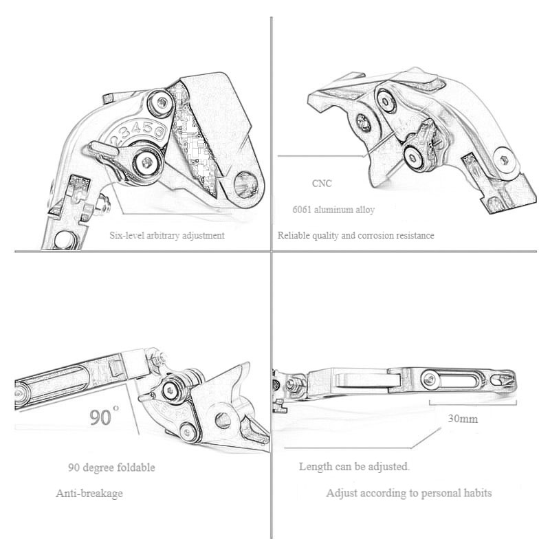 Para Honda NC750X NC 750X2016- - Cnc Aluminum Adjustable Brake Clutch Levers reseña y precio