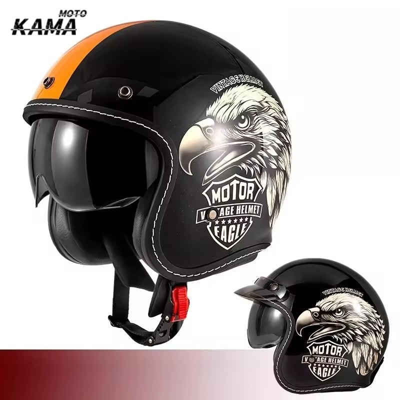 Casco de Moto Abierto Estilo V - Vintage Open Face Retro Helmet reseña y precio