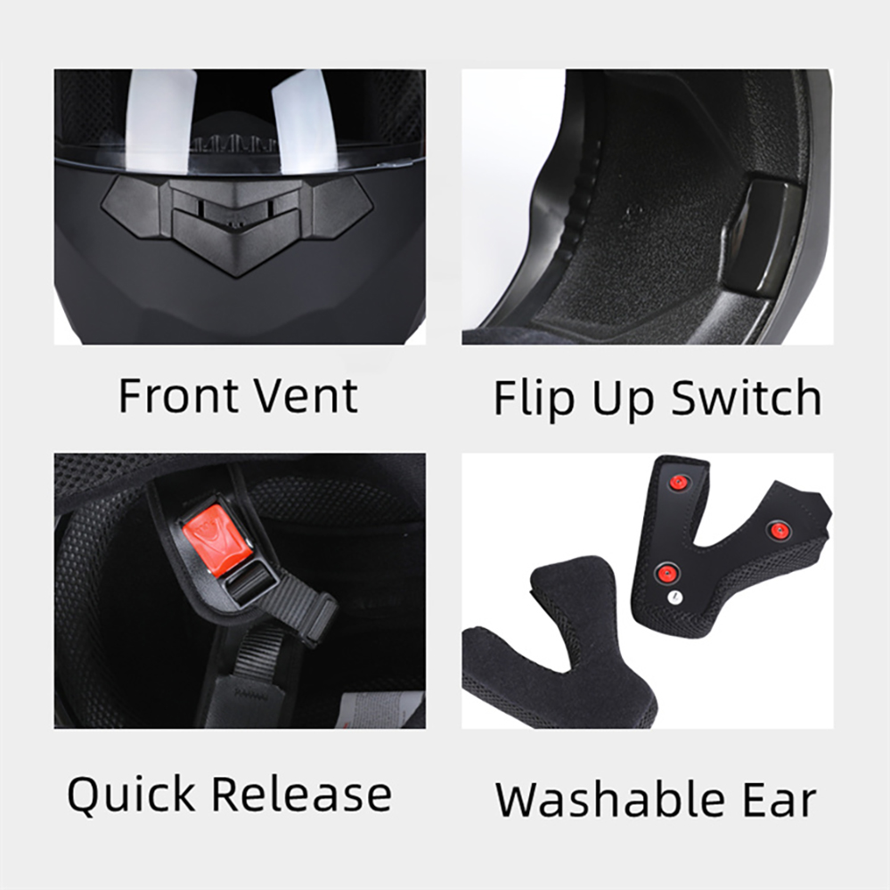 Casco de cara completa persona - Modular Flip Up Motorcycle Helmet Dot Approved reseña y precio
